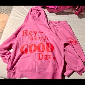 Universal Thread Pink Valentines Hoodie and Sweatpants Set